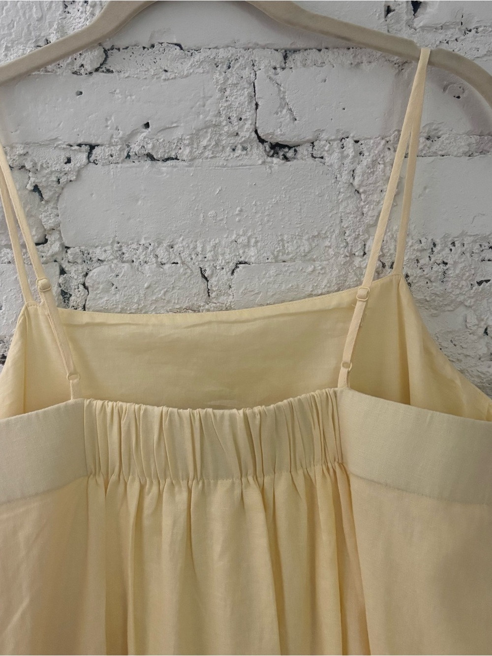 GAP Butter Yellow Linen Blend Bubble Hem Mini Dress S NWT - Picture 8 of 10